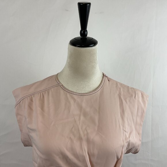 Sportmax Dress M Light Pink Cap Sleeve Pleat Ruched Detail Max Mara - Picture 2 of 13